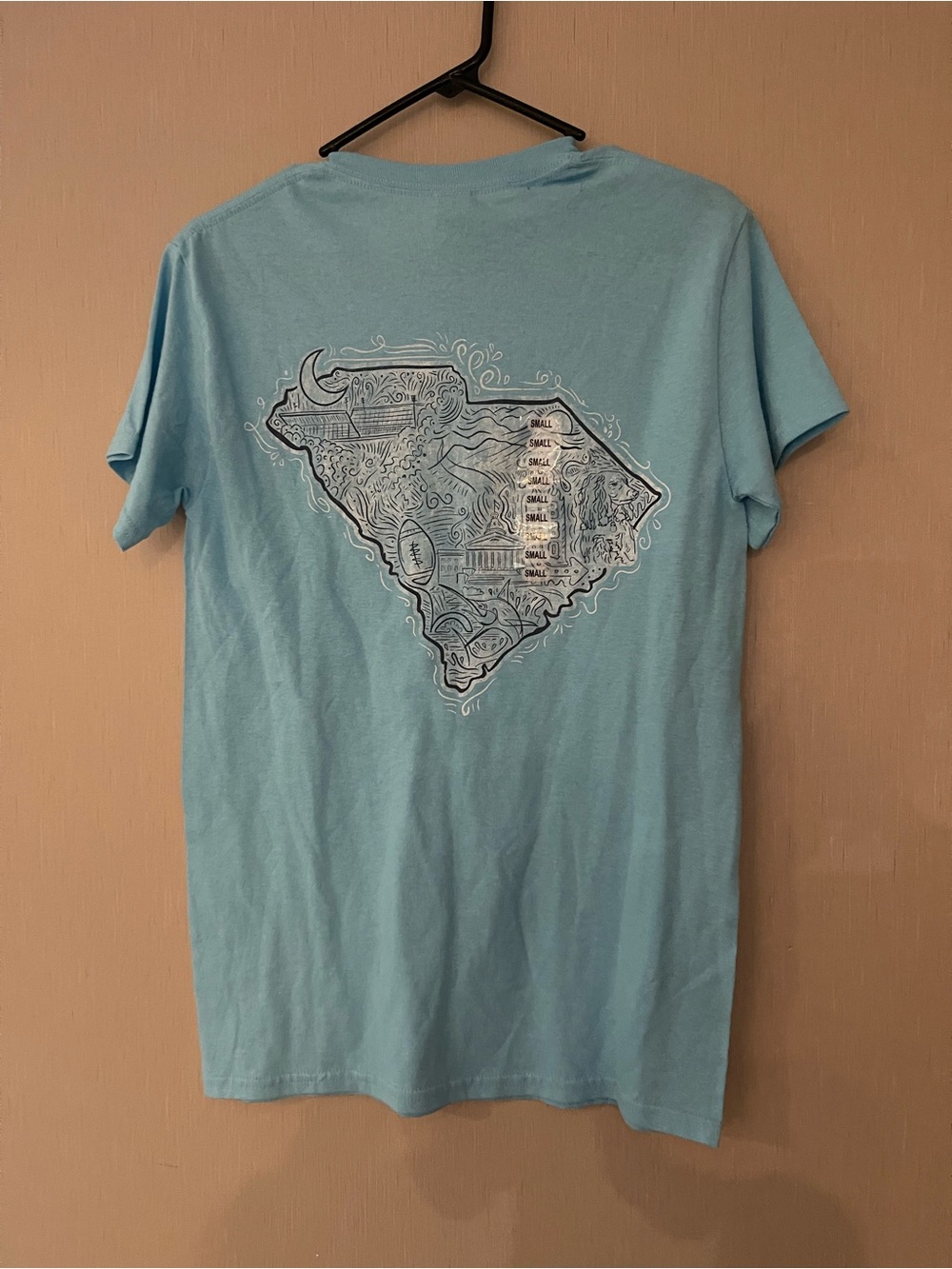 Gildan small new South Carolina logo Light Blue Graphic Short-Sleeve T-Shirt